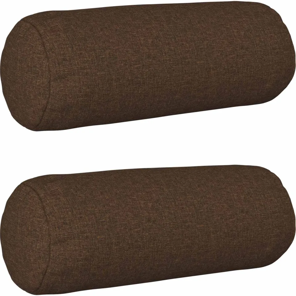 vidaXL Kussensloop 2 st HEERLEN Bruin Dia. 15 x 40 cm Stof, foto 3