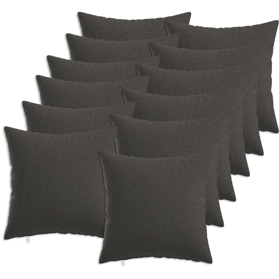 vidaXL Kussensloop 12 st HEERLEN Donkergrijs 45 x 45 cm Stof, foto 3