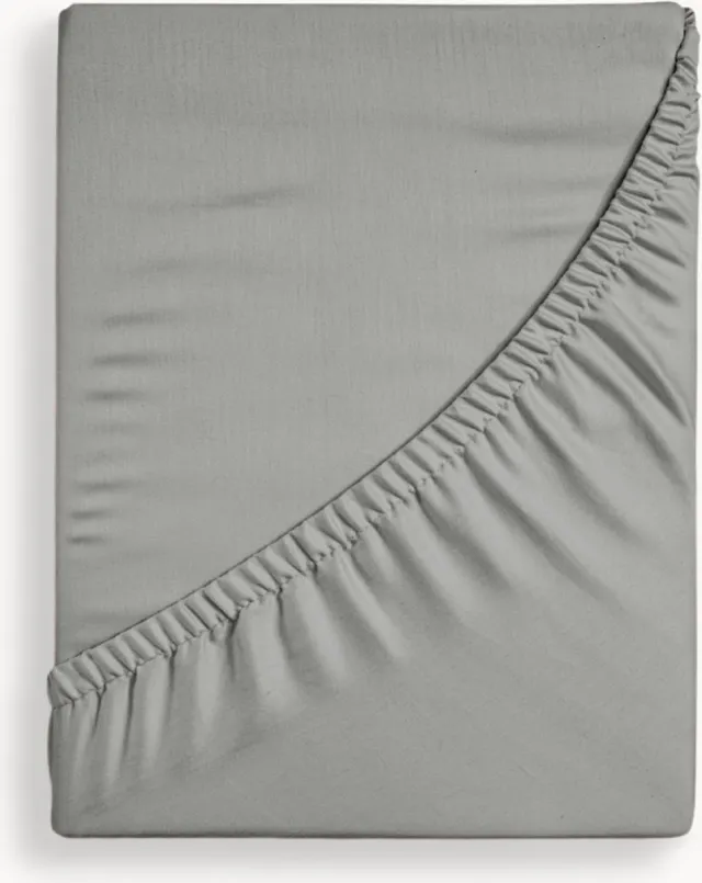 Y-not® Y-NOT - Crispy Cotton Hoeslaken Matras - 180x200 - tot 25 cm matrasdikte - 100% Katoen - 180 draaddichtheid - Steengrijs
