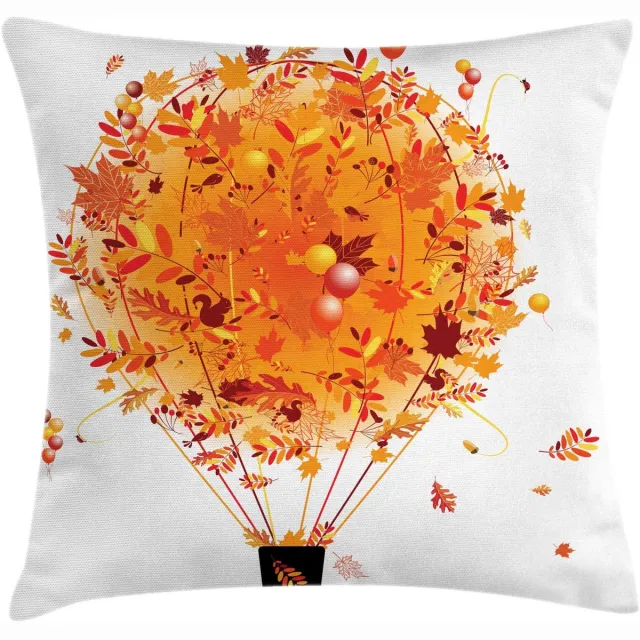 ABAKUHAUS Herfstconcept Luchtballon – Kussenhoes 50x50 cm – Dubbelzijdig bedrukt Donker Oranje Rubin