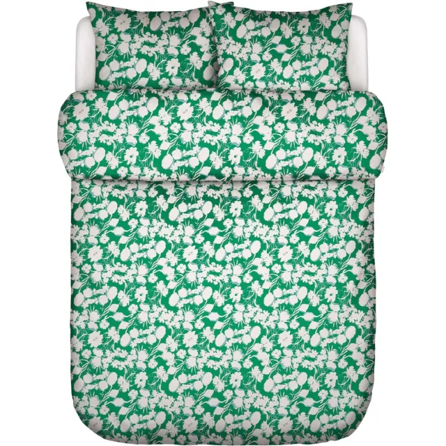 Marc O'Polo Hanne Dekbedovertrek Biologisch Katoensatijn Vivid Green - Lits-Jumeaux XL – 260x200/220 cm