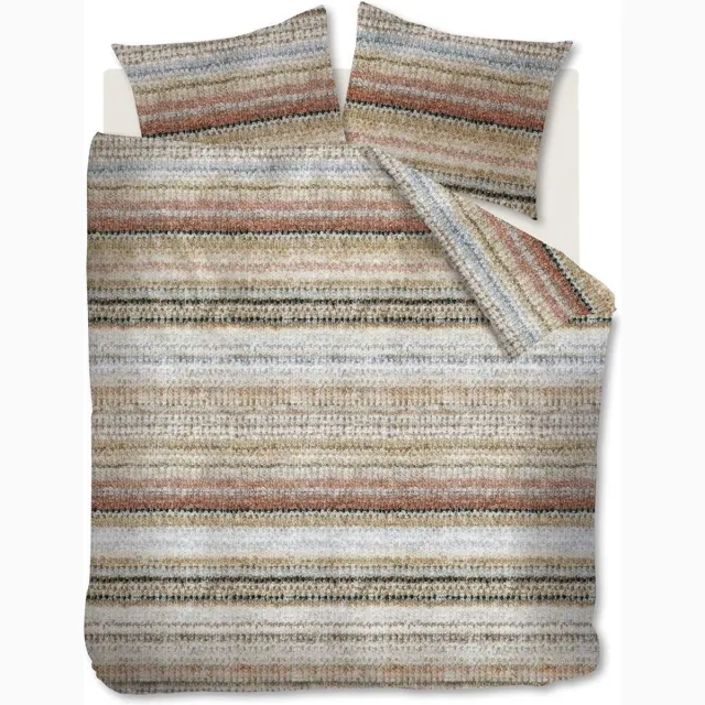 Ariadne At Home dekbedovertrek Soft Stripes Natural 100% katoen Lits-jumeaux - 240 x 200/220 cm + 2 slopen 60x70 cm Naturel
