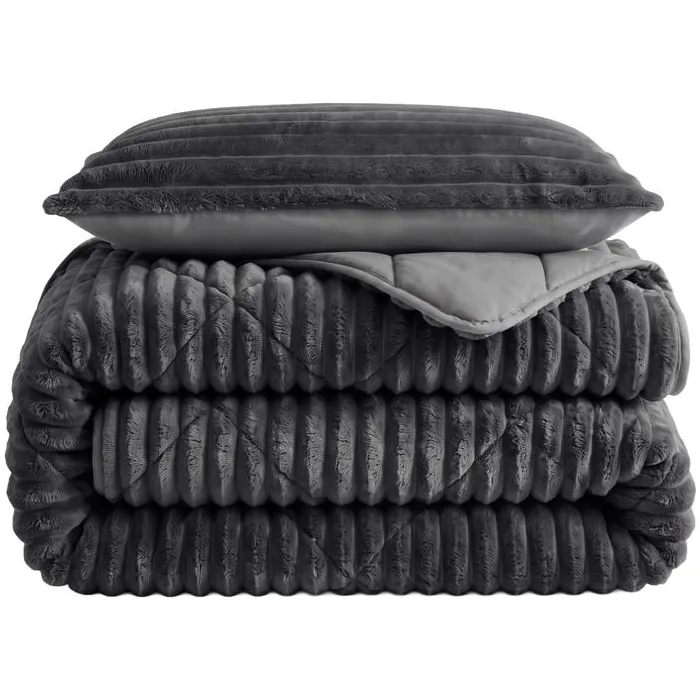 Zensation Lazy all-in-one dekbed ribstof - antraciet, foto 3