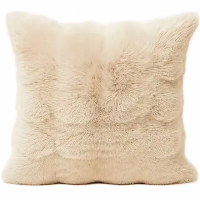 Fitizzio Decoratieve Kussenhoes 40x40cm BUBBLE 3D Zacht Beige Pluche