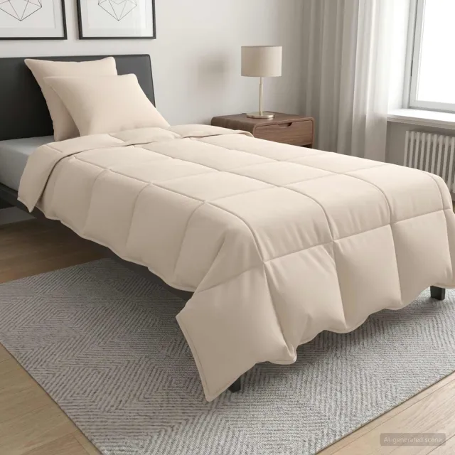 vidaXL Dekbedset 3 st 155 x 220 cm Alle seizoenen 250 gsm dekbed Beige