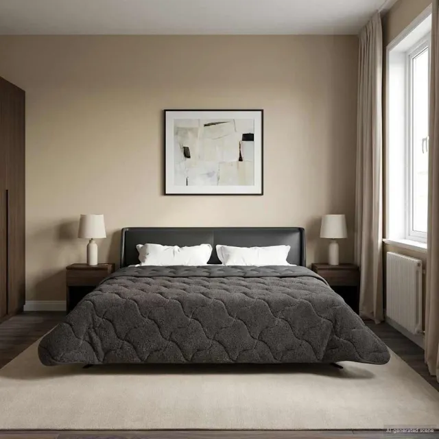 vidaXL Zomer Dekbed 200 x 240 cm Zomer Antraciet Ademend Anthraciet