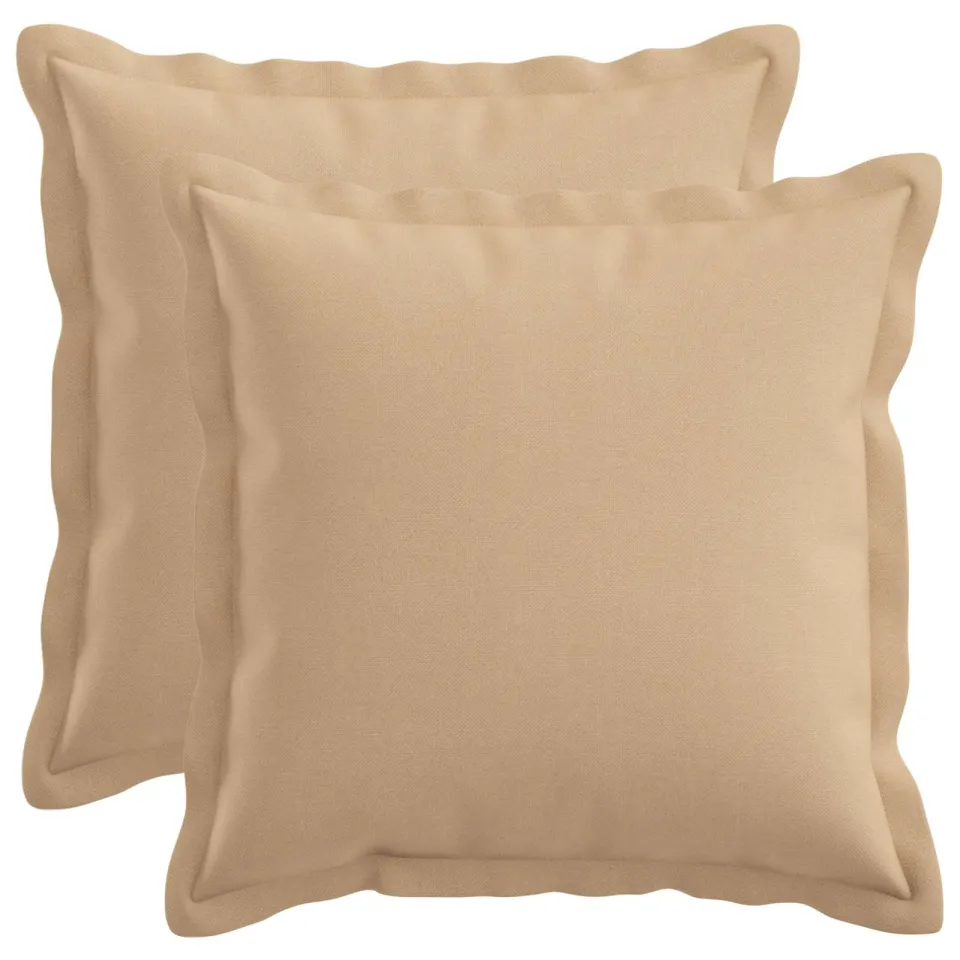 vidaXL Kussensloop 2 st HOUTEN Crèmekleurig 35 x 35 cm Faux Linnen