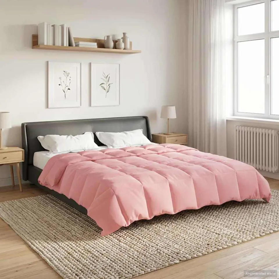 vidaXL Winter Dekbed 200 x 200 cm Winter Microfiber (100% polyester) roze, foto 4