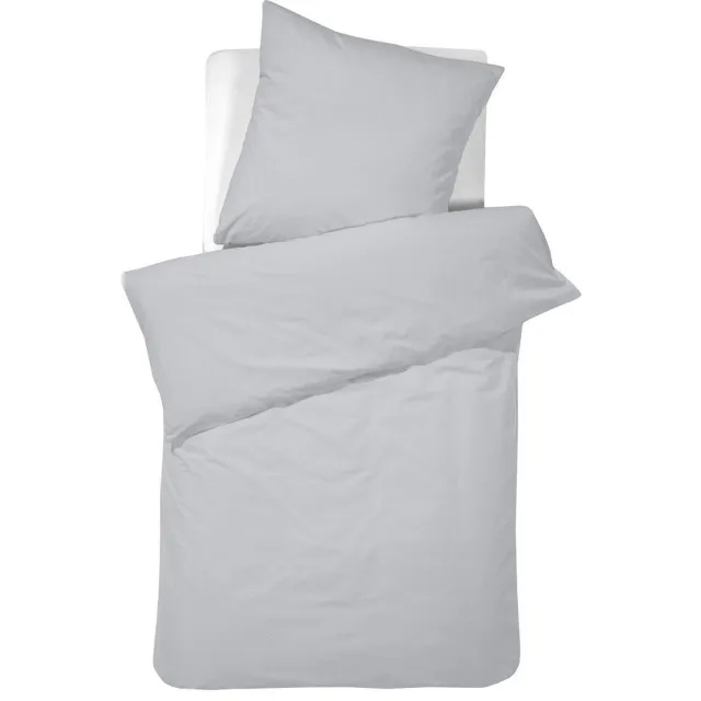 Damai Organic - Dekbedovertrek met rits - Bio satijn - Lichtgrijs + 1 kussensloop Light Grey