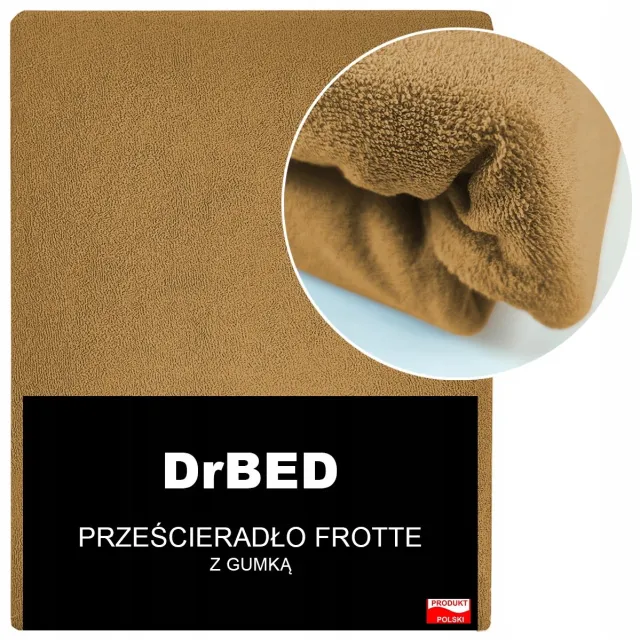 DrBED Serie - Frotte Hoeslaken - 180 x 200 cm - Ademend - Zacht Karmel