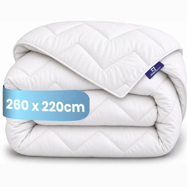 Slaapspeciaal All year dekbed enkel - Essential White Series | 260x220 - Dekbed Geschikt Voor Alle Seizoenen - Zomerdekbed & Winterdekbed - Anti Allergie - Hoogwaardige Ultra Soft - Hotelkwaliteit - Tweepersoons Dekbed - Extra lang En Extra Breed Wit