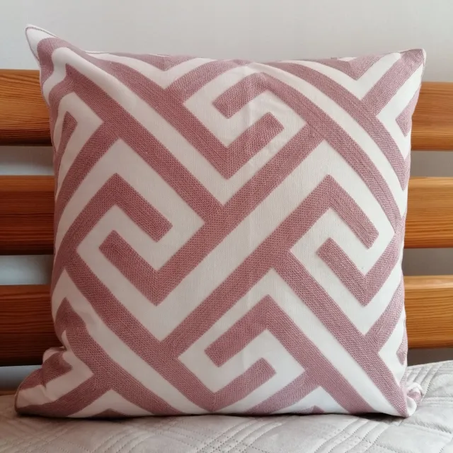 Fashion home Decoratieve Kussenhoes Katoen Linnen 45x45cm Wit Roze Wit, Roze
