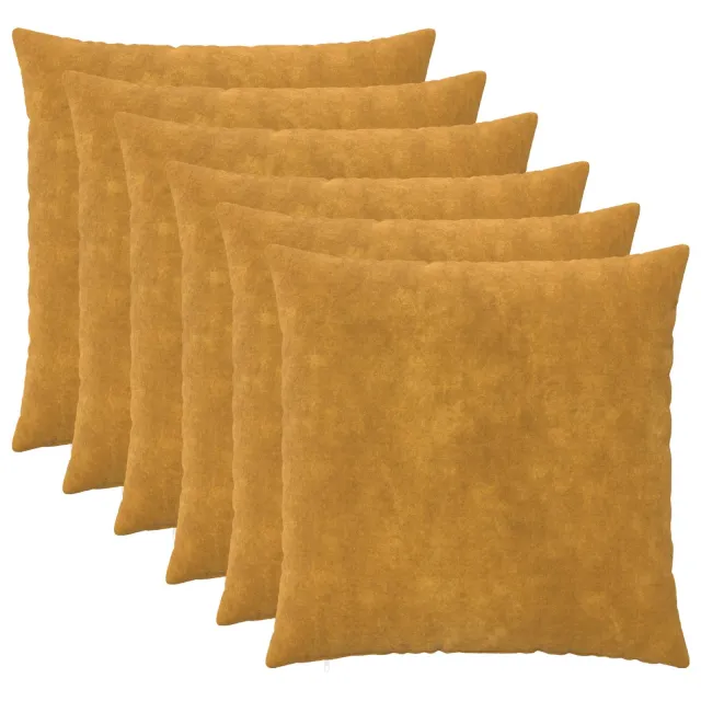 vidaXL Kussensloop 6 st HEERLEN Geel 55 x 55 cm Microfiber Fleece