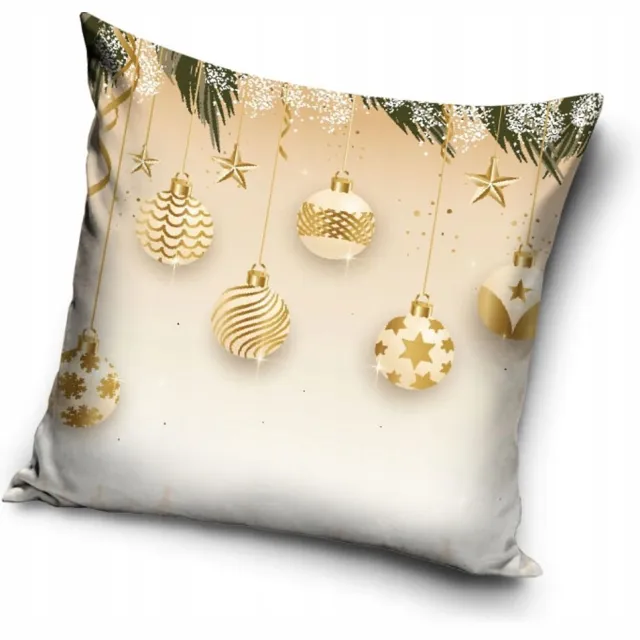 Carbotex Kerst Kussenhoes Decoratief 40x40 cm - Kerstballen Multicolor