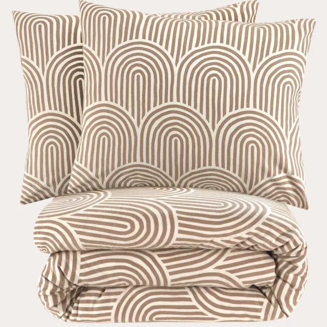 NOUS Living flanellen 2-persoons dekbedovertrek 200x220 cm - beige