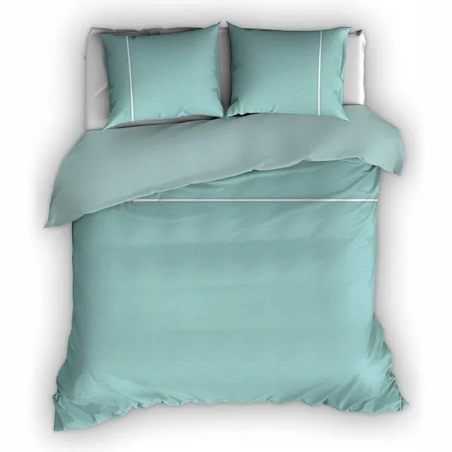 Romanette Duchesse - Flanel - Dekbedovertrek - Tweepersoons - 200x200/220 cm + 2 kussenslopen 60x70 cm - Mistygreen/wit