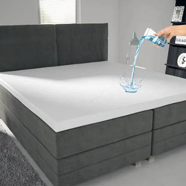 Zavelo Molton Waterdicht PU Topper Hoeslaken (100% Katoen)-Lits-jumeaux (200x220 cm) Wit