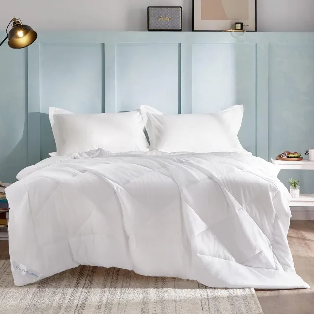 JGS ® Dekbedovertrek 155 x 220 cm zomerdeken, zomer dekbed 155 x 220 cm, licht, dun, zacht, ademend zomerdekbed, deken 150 g/m² microvezel, wit (155 x 220 cm)