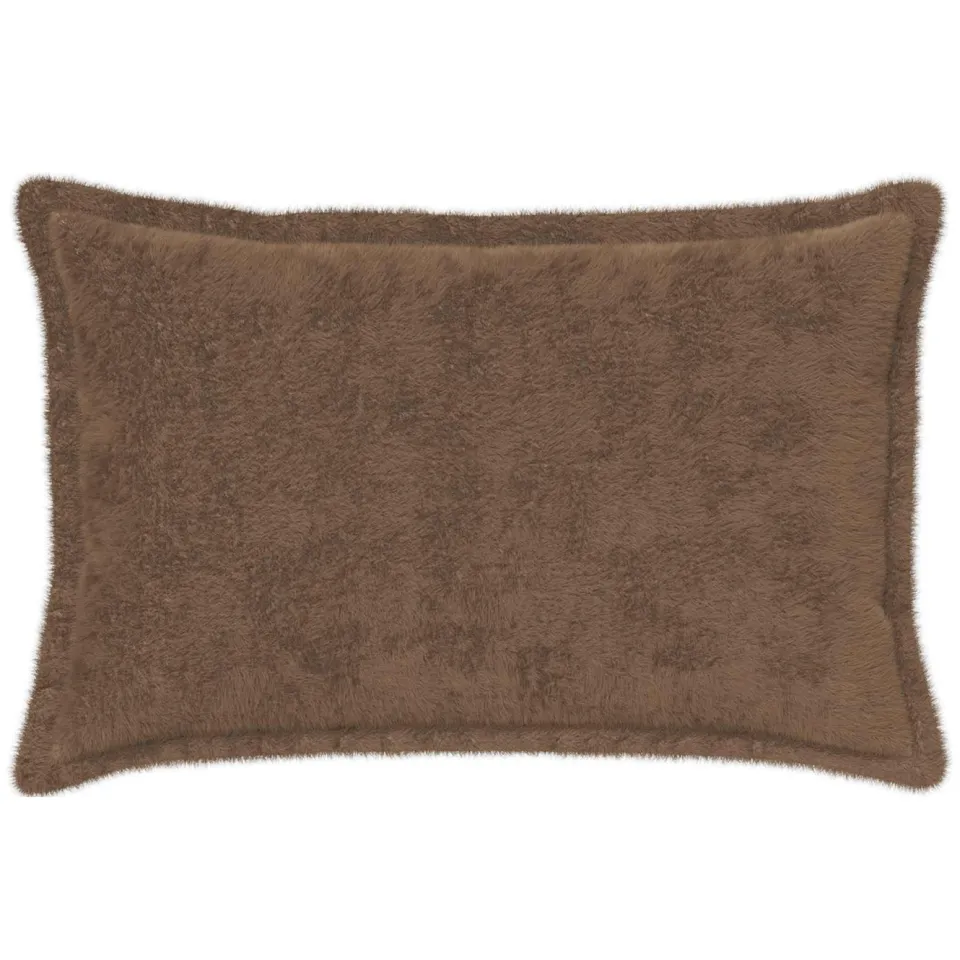 vidaXL Kussensloop 6 st HOUTEN Licht Bruin 50 x 75 cm Nep Konijnenbont