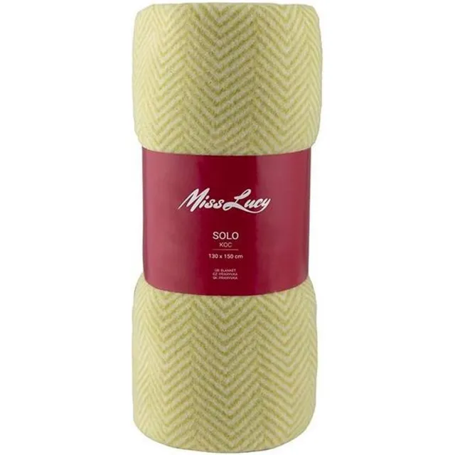 MissLucy Miss Lucy Solo Plaid 130 x 150 cm - Deken - Woonaccessoire - Fleece zacht - Lemon Solo lemon