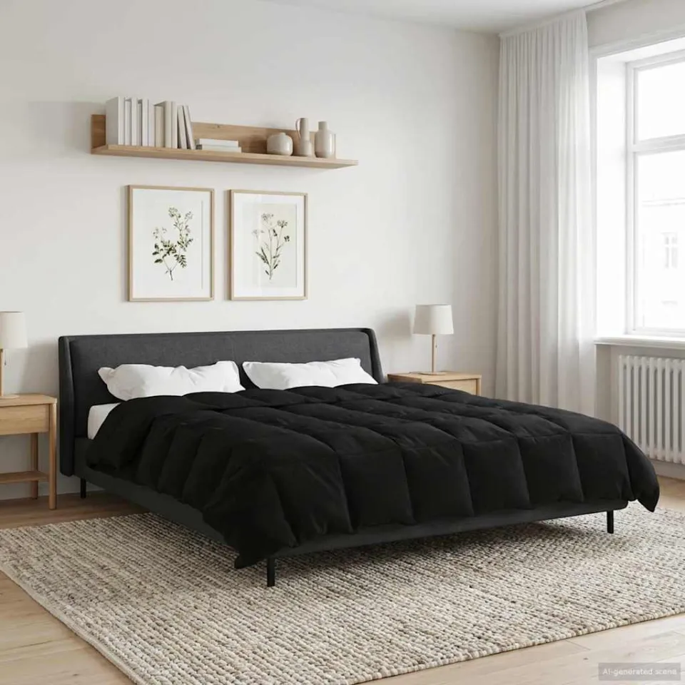 vidaXL Winter Dekbed 200 x 240 cm Winter Microfiber (100% polyester) zwart, foto 4