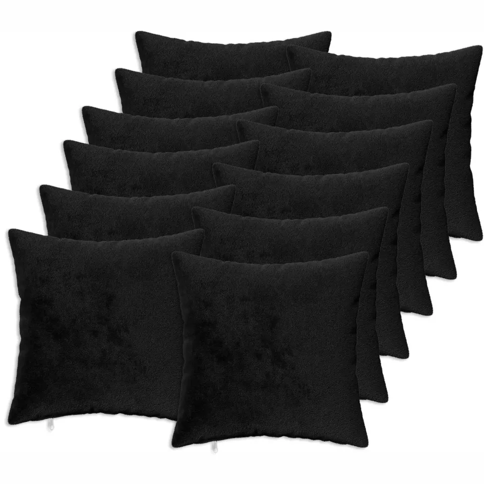 vidaXL Kussensloop 12 st HEERLEN Zwart 40 x 40 cm Flanel, foto 3