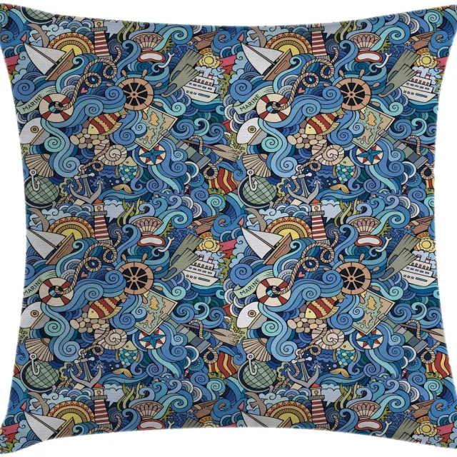 ABAKUHAUS Kussenhoes – Dubbelzijdig bedrukt – 45x45 cm – Multicolor blauw