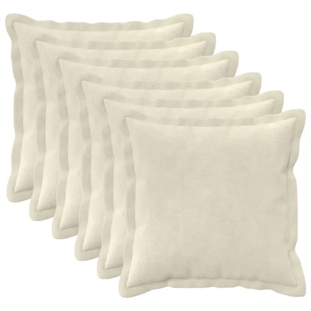 vidaXL Kussensloop 6 st HOUTEN Crèmekleurig 45 x 45 cm