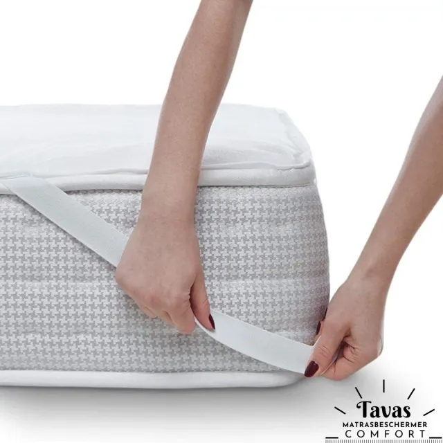 Tavas Comfort Waterdichte Matrasbeschermer 140x200cm - Incontinentie Matrashoes - Molton met 4 elastische banden - Ademend - 100% Katoenen Badstof - Wit