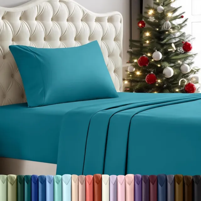 Famanu Dekbedovertrekset voor tweepersoonsbed microvezel 3-delig kleurvast Denim Blauw