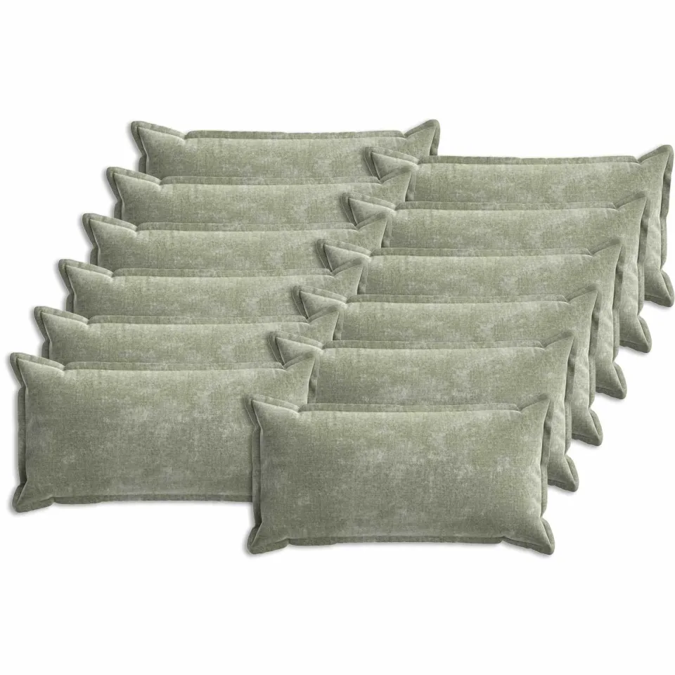 vidaXL Kussensloop 12 st HOUTEN Groen 40 x 80 cm Chenille Stof, foto 3