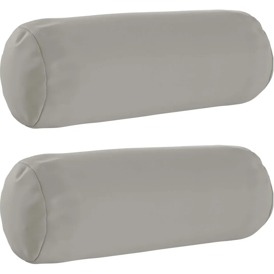 vidaXL Kussensloop 2 st HEERLEN Grijs Dia. 15 x 40 cm Polyester