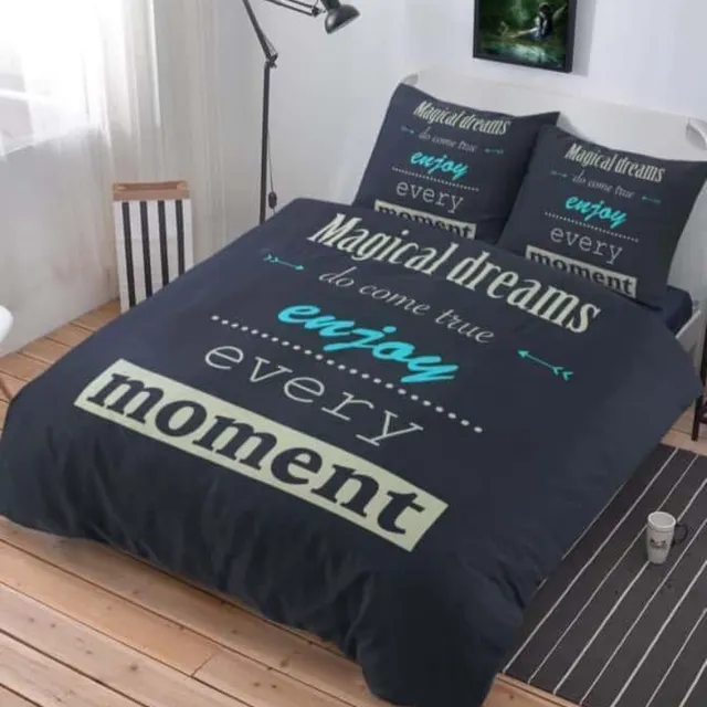 Cotton Club Dekbedovertrek Magical Dreams-Eepersoons-140x200/220+1kussenslopen 60x70cm-Antraciet