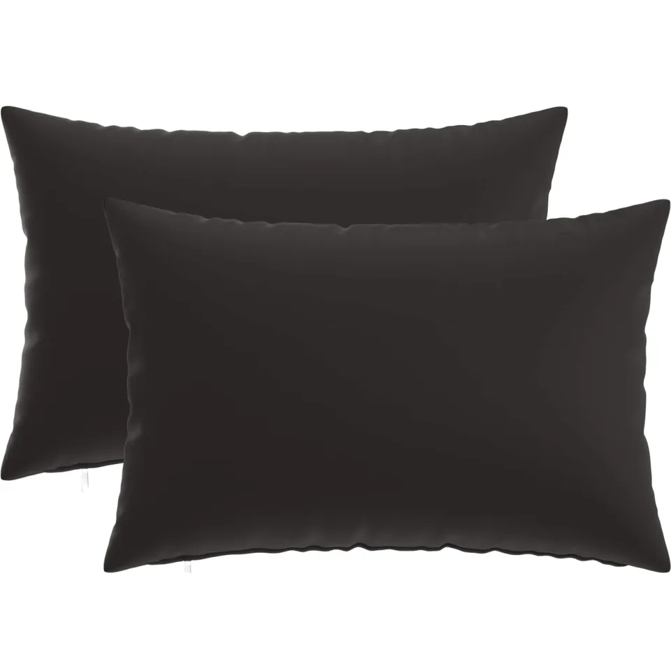 vidaXL Kussensloop 2 st HEERLEN Zwart 50 x 80 cm Polyester