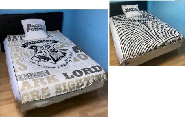 Harry Potter Dekbedovertrek - 140x200Cm - Eenpersoons - Wit – Polyester Multi