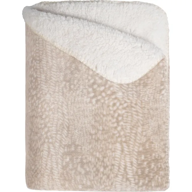 Mistral Home PLAID - flannel sherpa - 130 x 170 cm - stippen - beige