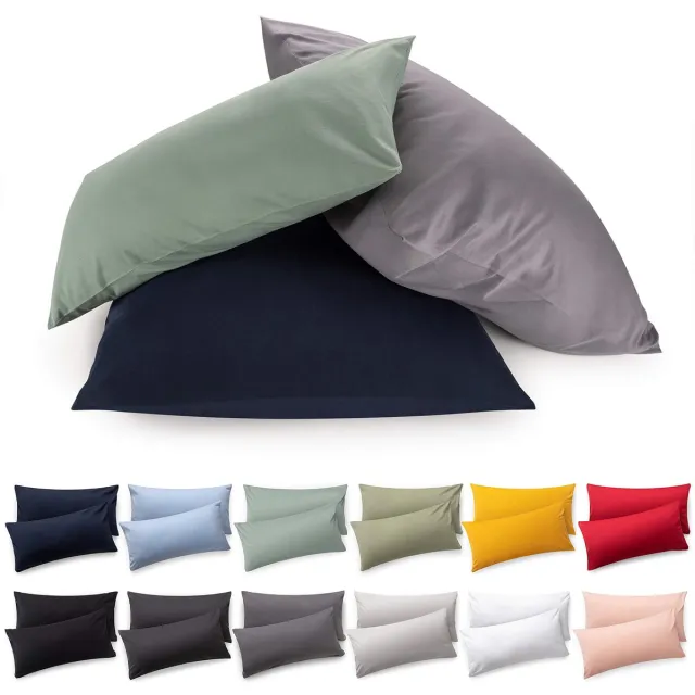 Famanu Set van 2 kussenslopen van 100% katoen, 60x60 cm, superzacht premium jersey, donker oceaanblauw