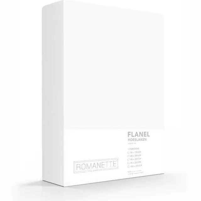 Romanette Luxe Hoeslaken Verwarmend Flanel - Wit