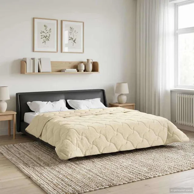 vidaXL Zomer Dekbed 200 x 200 cm Zomer Crèmekleurig Ademend