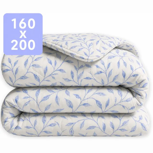 Happybed Dekbed zonder overtrek 160x200 - 100% Katoen - Wasbaar Dekbed - Bedrukt dekbed zonder hoes - Hoesloos Dekbed - Twijfelaar dekbed - Twilight Leaves