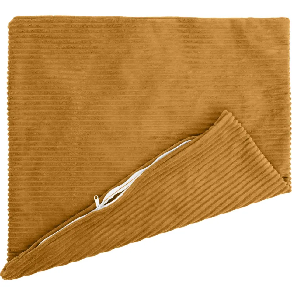 vidaXL Kussensloop 2 st HEERLEN Geel 55 x 55 cm corduroy, foto 3