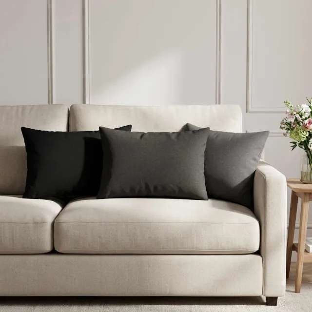 vidaXL Kussensloop 2 st HEERLEN Zwart 40 x 60 cm Stof