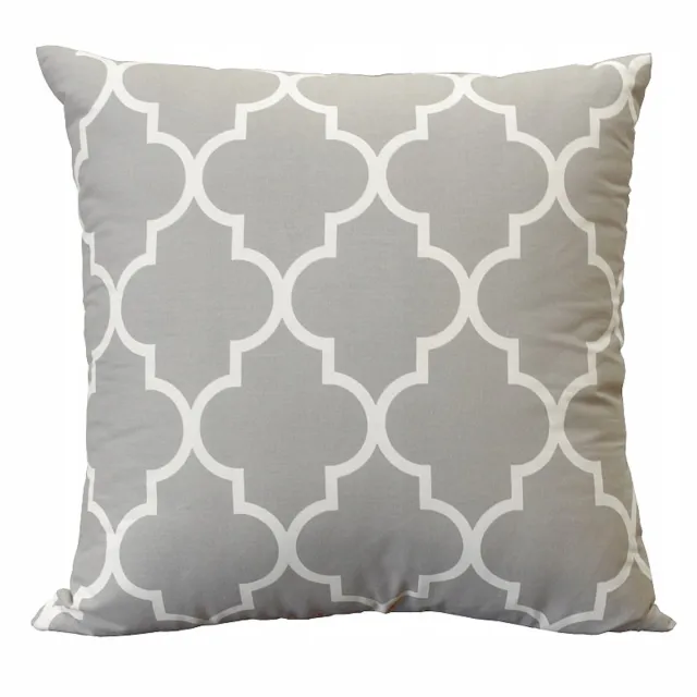 Ateks Decoratieve Kussenhoes 40x40cm - Marokkaanse Klaver Grijs/Wit