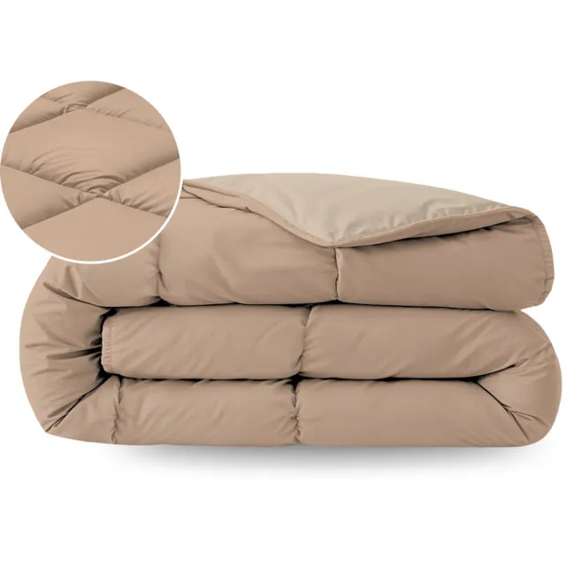 Zelesta Pure Duo Katoen Zomerdekbed - Rozebruin & Betonbruin 140x200cm