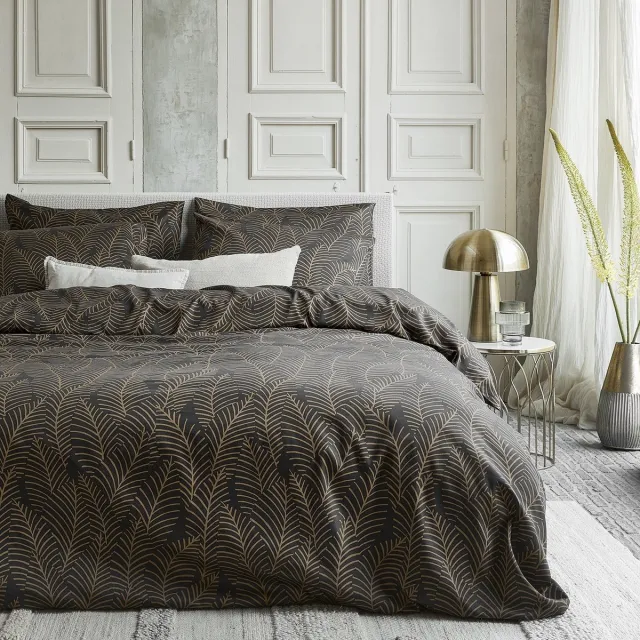 Damai Bellezza - Dekbedovertrek - Satijn - 140x200/220 cm - Zwart + 1 kussensloop 60x70 Off Black