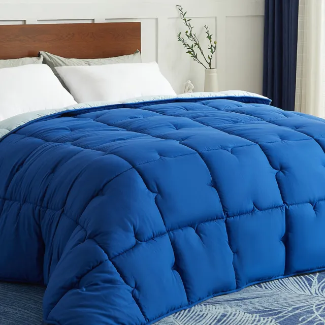 CASABEL Zeer Warm Winterdekbed, 700 g/m², 200x200cm, Diamantstiksel, Zeer Comfortabel, 2 Personen, Blauw