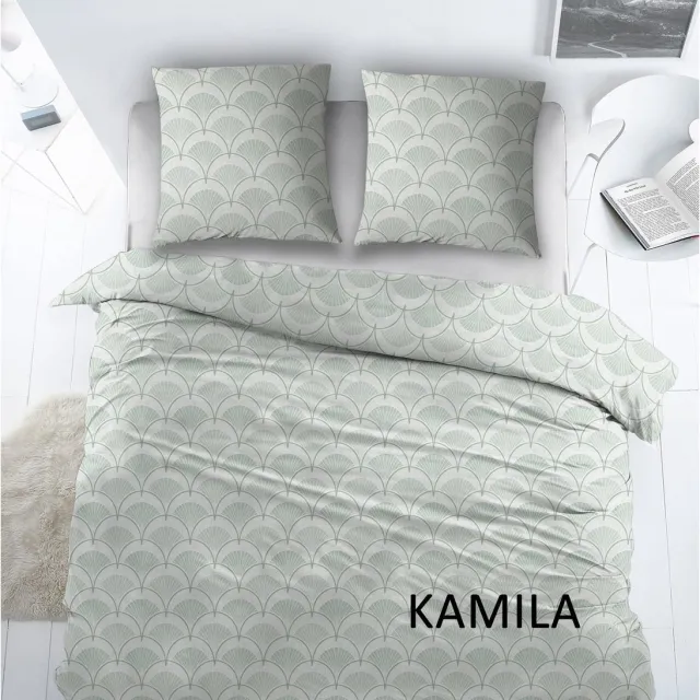 Sleepnight Dekbedovertrek Katoen Kamila - Groen - 140 x 200/220 cm + 1 kussensloop - [Groen]