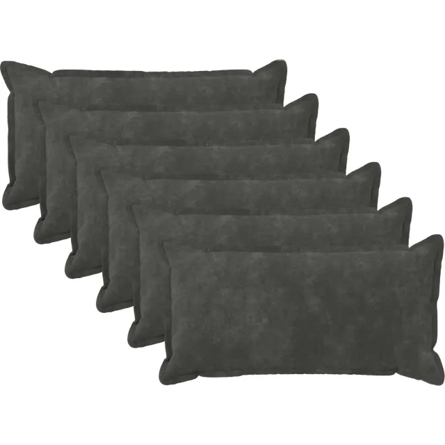 vidaXL Kussensloop 6 st HOUTEN Antracietkleurig 40 x 80 cm Anthraciet