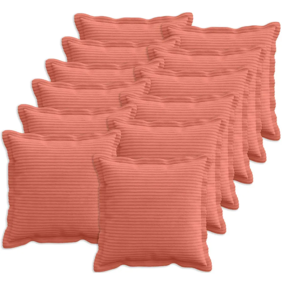 vidaXL Kussensloop 12 st HOUTEN Rood-oranje 45 x 45 cm corduroy, foto 3