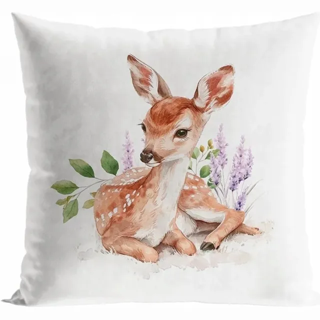Markizeta Velvet Kussensloop Hert Bos 40x40 cm - Zacht & Kindvriendelijk bruin